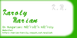 karoly marian business card